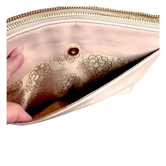 Enzo Angiolini NWOT Leather Wristlet Wallet Clutch Bag Beige Tan Snakeskin - Picture 2 of 8